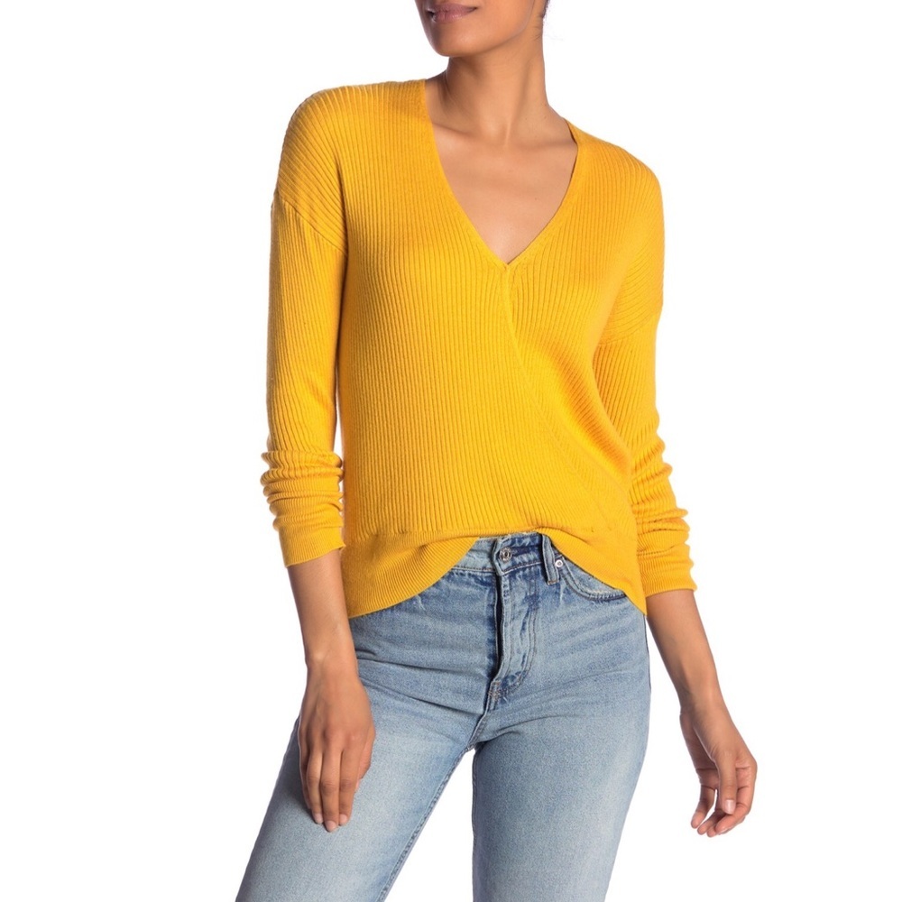 Elodie Ribbed Wrap Sweater NWT